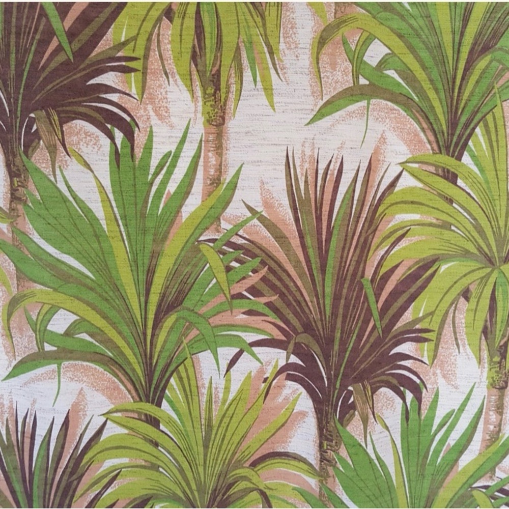 Tropical Green and Brown Palm Leaf Wall Art